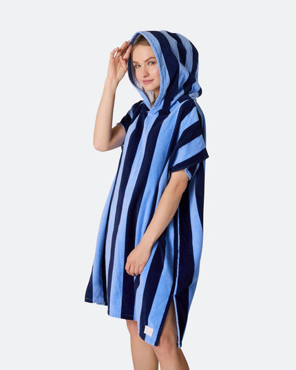 Striped Blue Towel Poncho