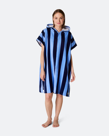 Striped Blue Towel Poncho