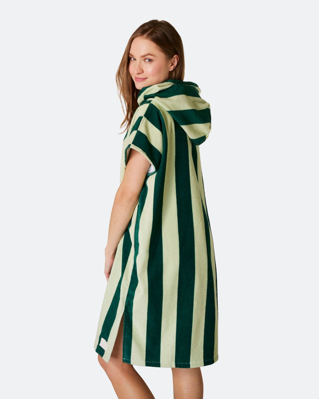 Striped Green Towel Poncho