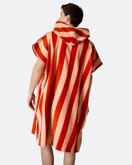 Striped Red Bath Poncho