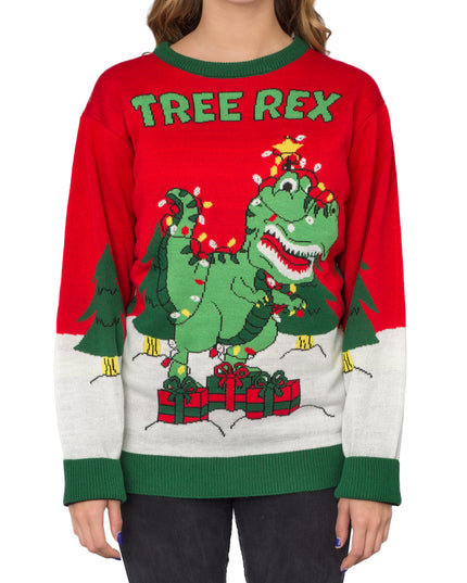 Women's Tree Rex Light Up T-Rex Sweater