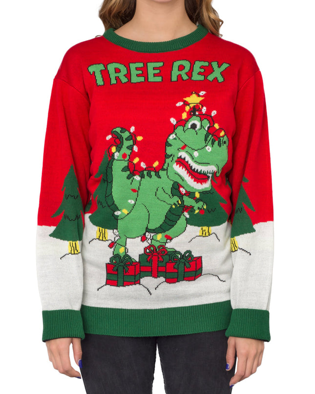 Women's Tree Rex Light Up T-Rex Sweater