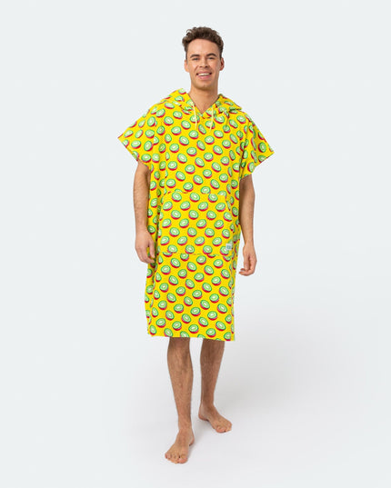 Tropical Kiwi Towel Poncho for Adults | Vibrant Summer Accessory