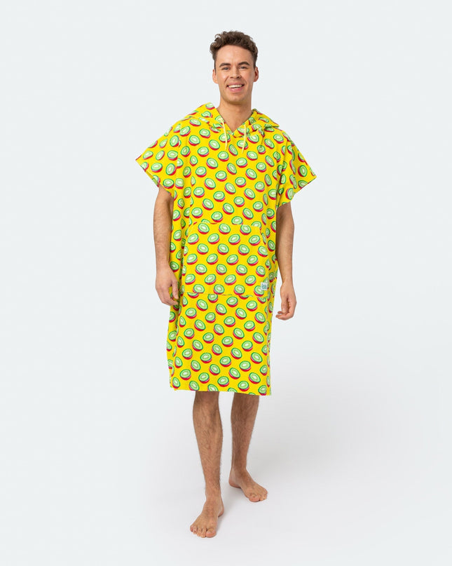Tropical Kiwi Towel Poncho for Adults | Vibrant Summer Accessory