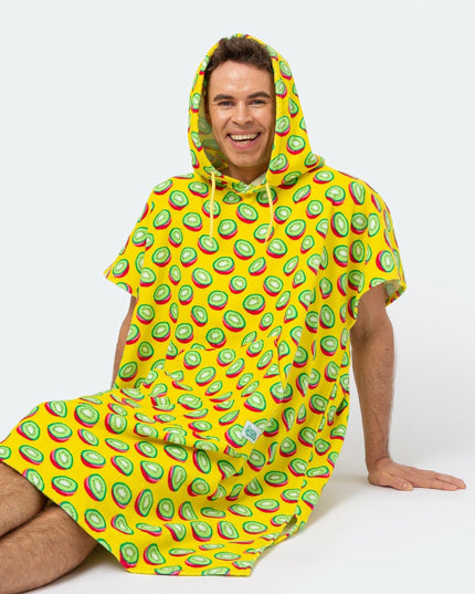 Tropical Kiwi Towel Poncho for Adults | Vibrant Summer Accessory