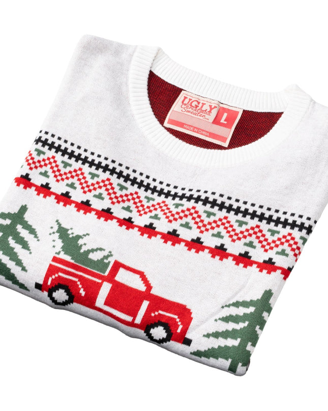 Unisex Arnold Truck and Trees Ugly Christmas Sweater