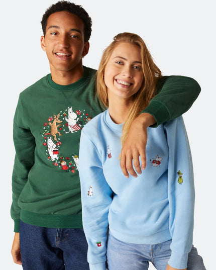 Women's Moomin Green Christmas Sweatshirt for Festive Style