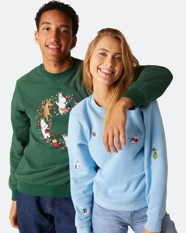 Women's Moomin Green Christmas Sweatshirt for Festive Style
