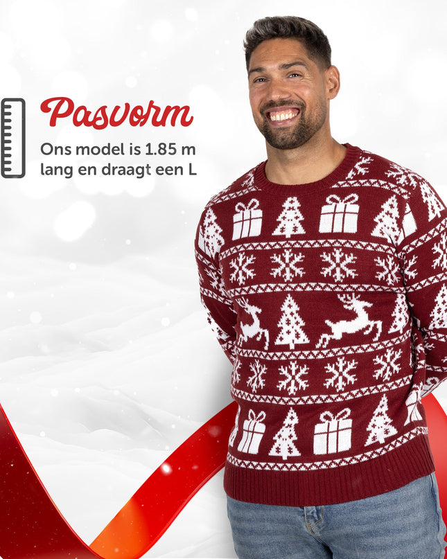 Christmas Sweater Marius for Women in Cozy Bordeaux Red