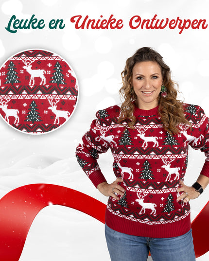 Christmas Sweater Marius for Women in Festive Red