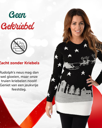 Christmas Dress Marius for Women with Santa Design at Night