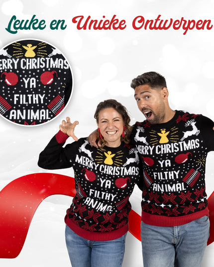 Christmas Sweater Merry Christmas Ya Filthy Animal