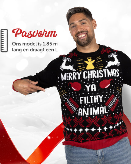 Christmas Sweater Merry Christmas Ya Filthy Animal