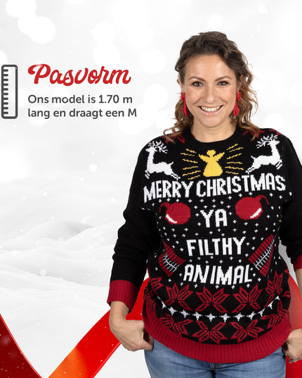 Christmas Sweater Merry Christmas Ya Filthy Animal