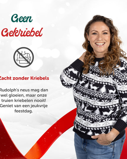 Christmas Sweater Marius for Women in Modern Blue & White