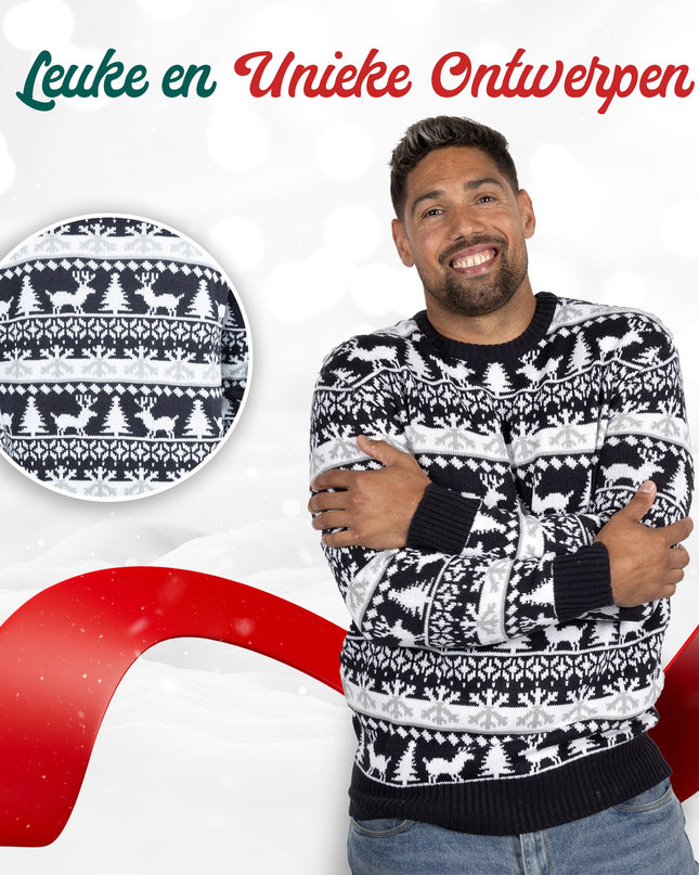 Christmas Sweater Marius for Women in Modern Blue & White