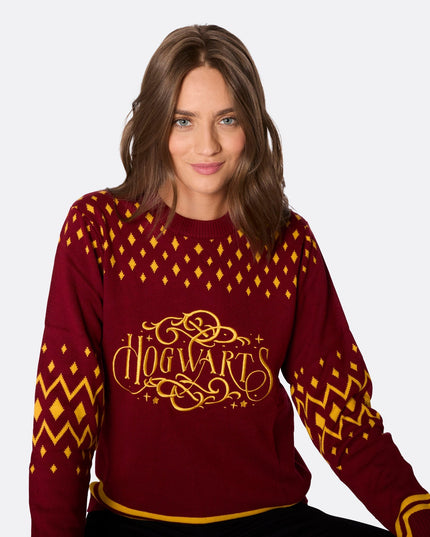 Women's Hogwarts Christmas Sweater for Magical Holidays