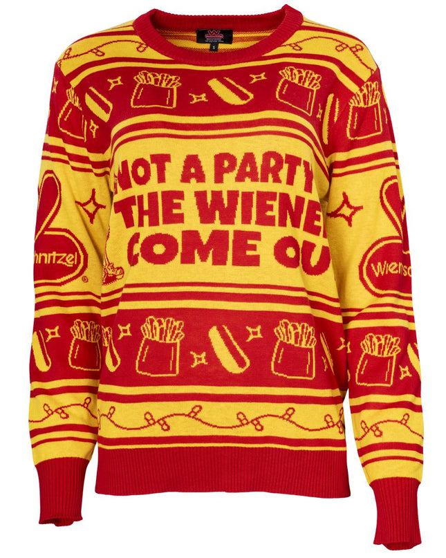 Wienerschnitzel "Not a Party 'Til the Wieners Come Out" Sweater