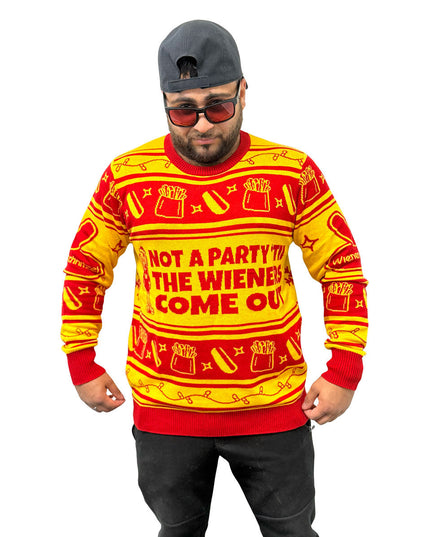 Wienerschnitzel "Not a Party 'Til the Wieners Come Out" Sweater