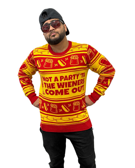 Wienerschnitzel "Not a Party 'Til the Wieners Come Out" Sweater