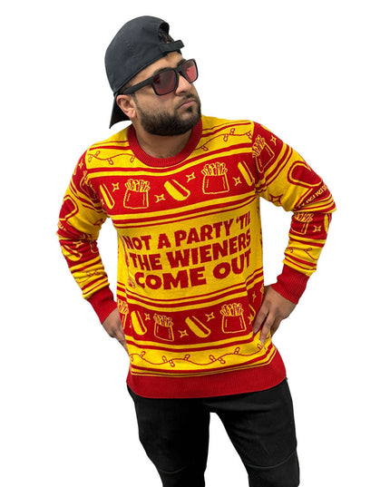 Wienerschnitzel "Not a Party 'Til the Wieners Come Out" Sweater