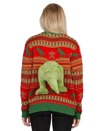 Women's 3D T-Rex Plushie Sweater