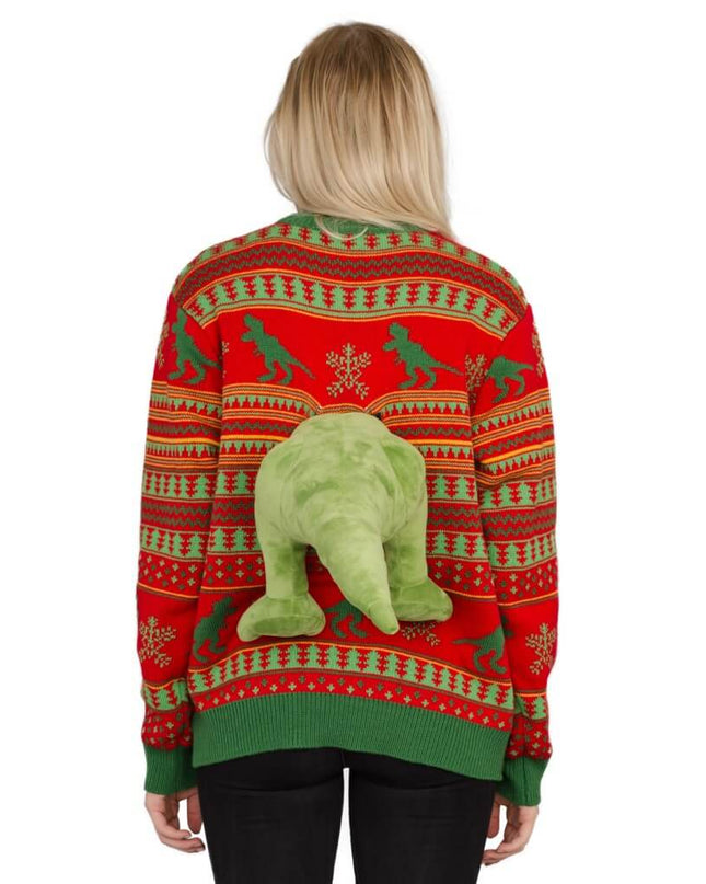 Women's 3D T-Rex Plushie Sweater