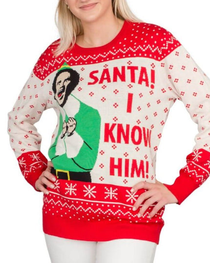 Women's Elf Buddy Santa I Know Him Christmas Sweater