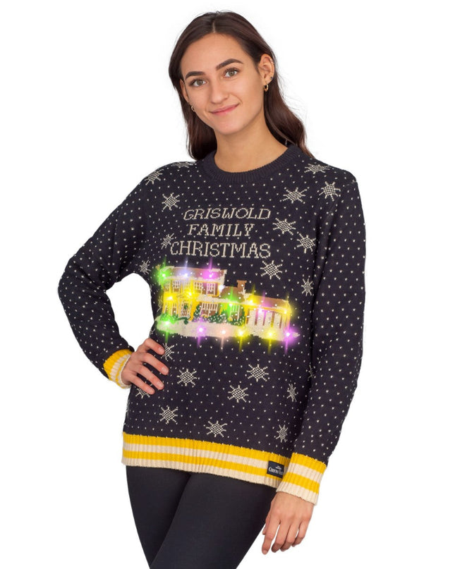Women's Griswold Family Christmas Sweater with LED Lights