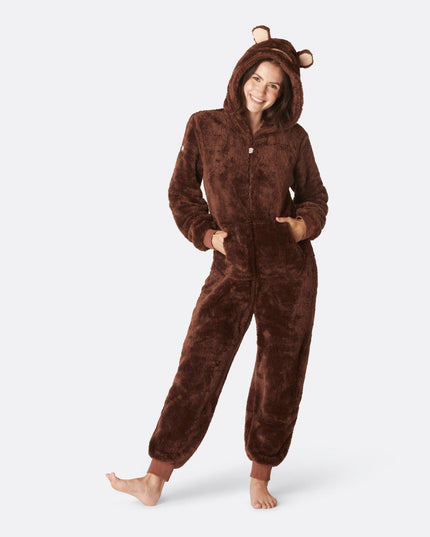 Women's Brown Teddy Bear Onesie