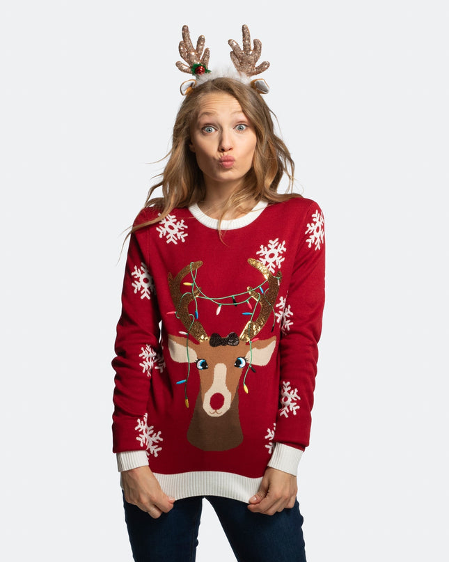Women's Cute Reindeer Christmas Sweater