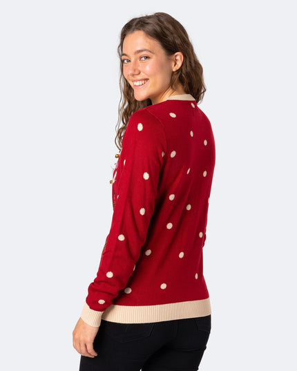 Women's Prosecco Christmas Sweater with Lights for Fun