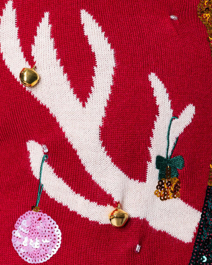 Women's Prosecco Christmas Sweater with Lights for Fun