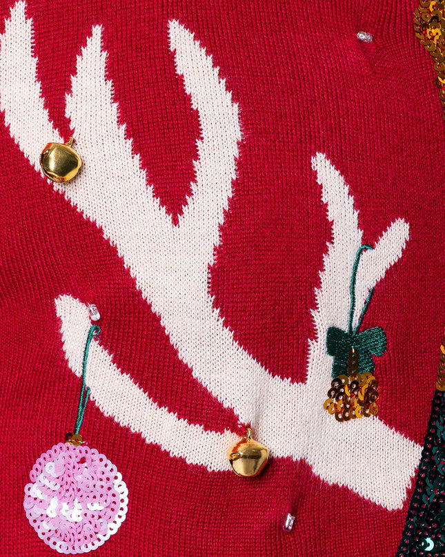 Women's Prosecco Christmas Sweater with Lights for Fun