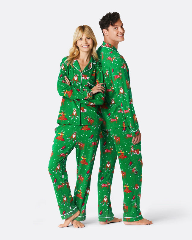 Women's Reindeer Collared Christmas Pyjamas