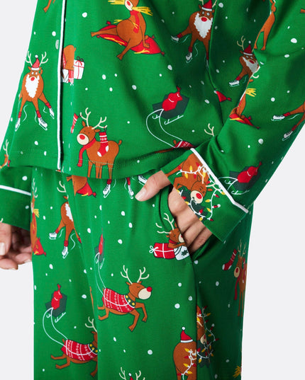 Women's Reindeer Collared Christmas Pyjamas