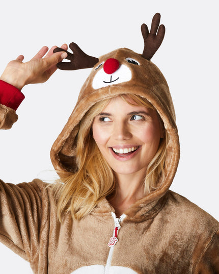 Women's Reindeer Christmas Onesie
