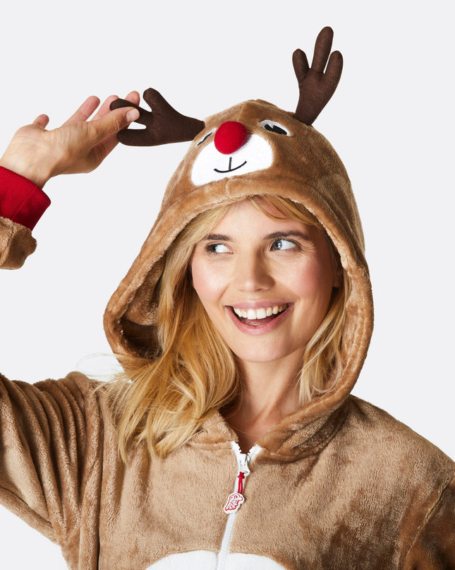 Women's Reindeer Christmas Onesie