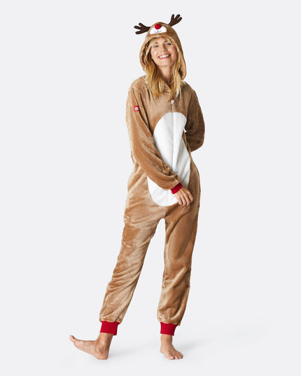 Women's Reindeer Christmas Onesie