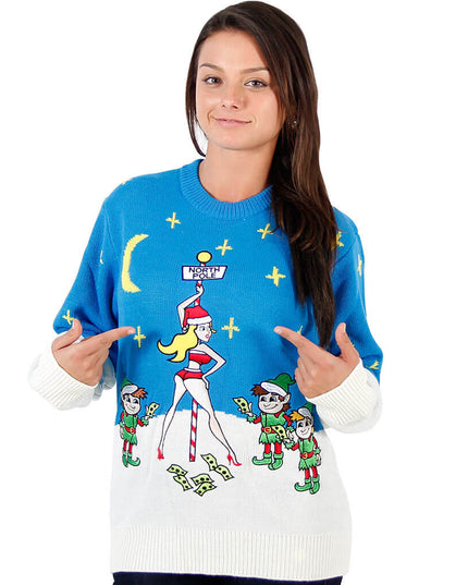 Women's Stripper Pole Ugly Christmas Sweater