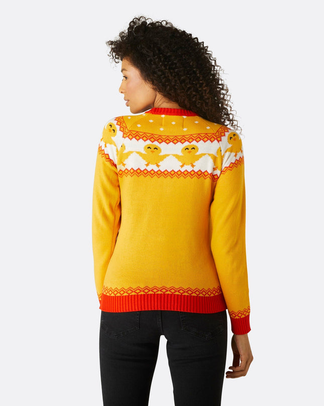 Women's Yellow Easter Sweater for Spring Celebrations