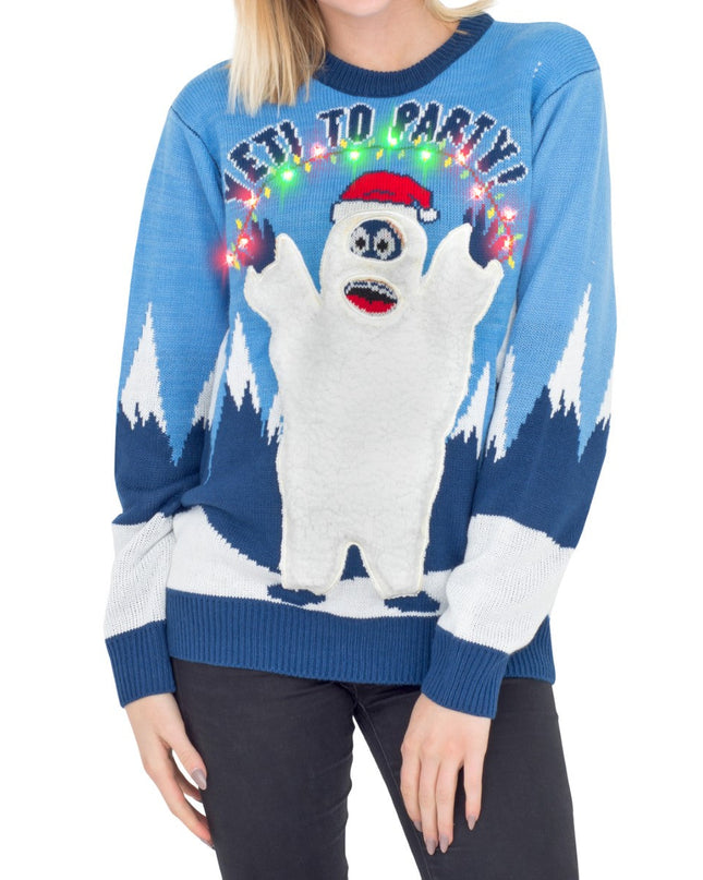 Women's Yeti to Party Light-Up Christmas Sweater