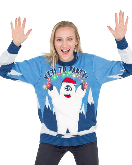 Women's Yeti to Party Light-Up Christmas Sweater