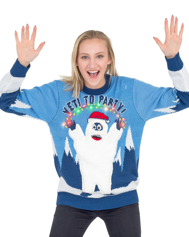 Women's Yeti to Party Light-Up Christmas Sweater