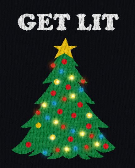 Women's Get Lit Light Up Plus Size Ugly Christmas Sweater