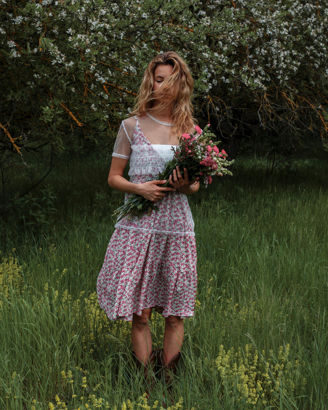 Pink Floral Summer Dress