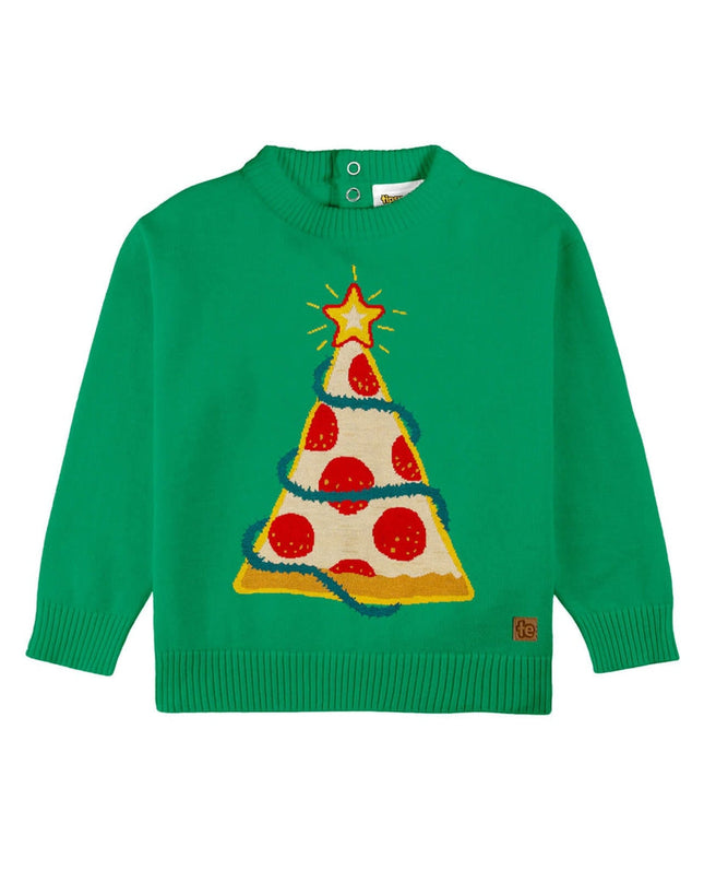 Toddler Girl's Pizza Tree Ugly Christmas Sweater