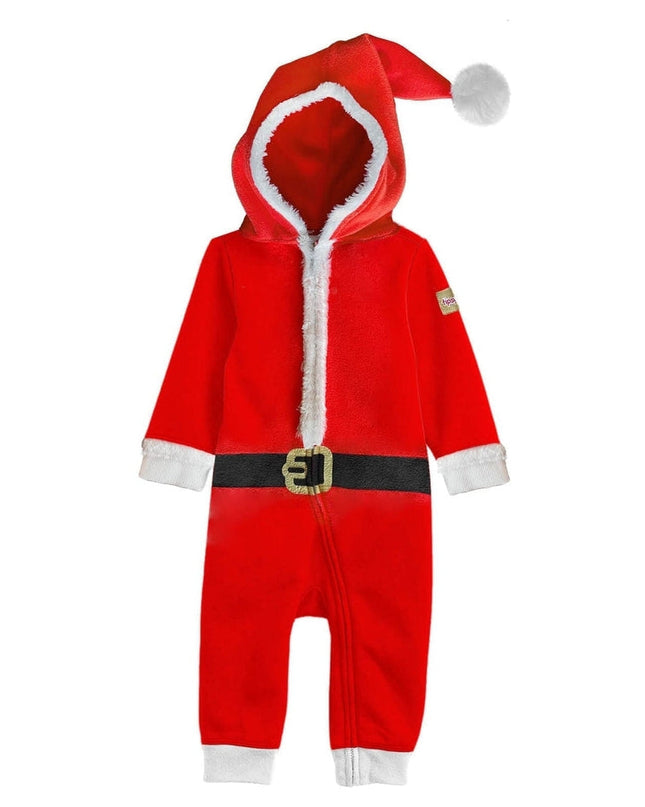 Toddler Girl's Santa Jumpsuit With Fur