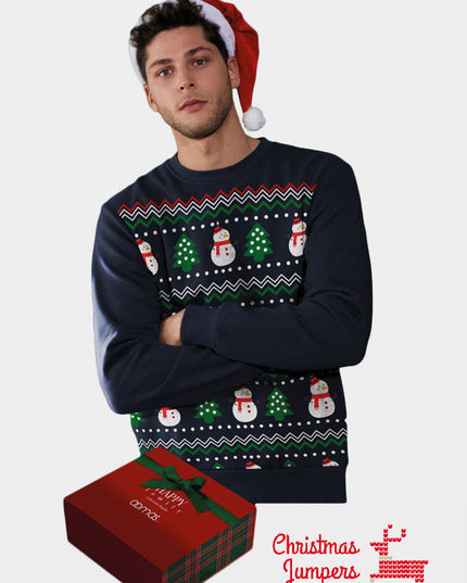 Men's Christmas Sweatshirt - Snow Tree Design