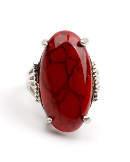 Red Boho Ring - Festive Holiday Accessory